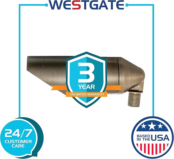 Westgate Lighting LED Directional Landscape Light - Antique Bronze Finish 12V LED Light–Convex Glass Lens LED Directional Light - 7W LED Landscape Light (1 Bronze)