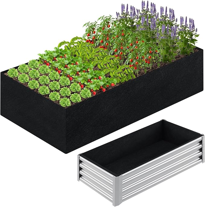 6x3x2ft Fabric Raised Garden Bed liner for Planter Raised Beds Garden Grow Bed Bags to Grow Vegetables Flowers Fruits Herbs and Succulents Rectangle Planting Container for Outdoor 269 Gallon