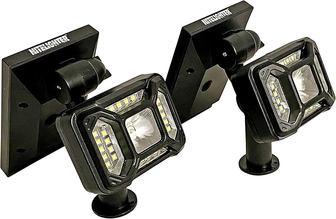 Outdoor Solar Powered Lights for Yard - Outdoor Adjustable Waterproof Landscape Uplighting for Flag Tree Plant Statue Installs on Ground or Wall 2-Modes of Lightning 2-Pack