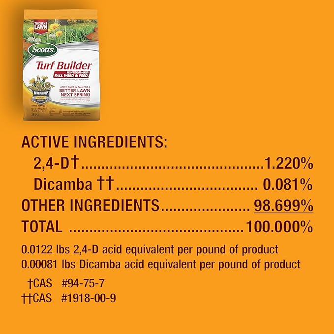 Scotts Turf Builder WinterGuard Fall Weed &amp Feed5 Weed Killer Plus Fall Fertilizer 4000 sq. ft. 11.28 lbs.