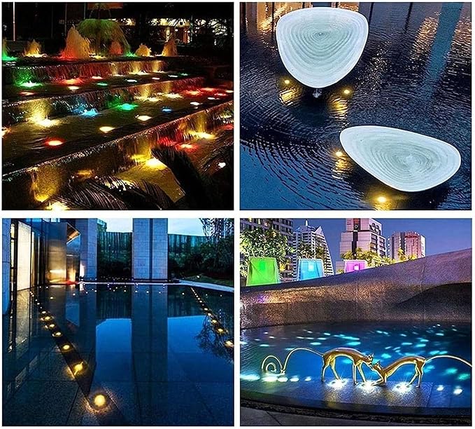 Outdoor Buried Lights - Ground LED Landscape Lamp 12/24V Garden Courtyard Floor Lamp with Remote Control IP68 Waterproof RGB LED Pond Spotlight for Pool Driveway Deck Yard Fence Pathway