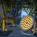Rotation Spotlight - Spotlight Led Beam Light IP65 Waterproof 270° Park Tree Lights AC111-240V Outdoor Decorative Round Flood Light Lamp for Yard Lawn Engineering(Yellow12W)