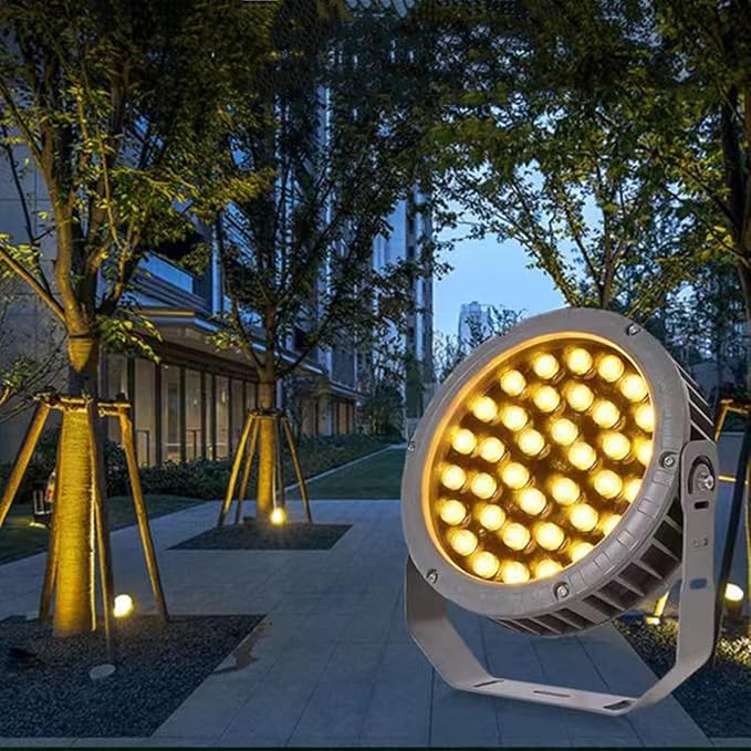 Rotation Spotlight - Spotlight Led Beam Light IP65 Waterproof 270° Park Tree Lights AC111-240V Outdoor Decorative Round Flood Light Lamp for Yard Lawn Engineering(Warm White36w)
