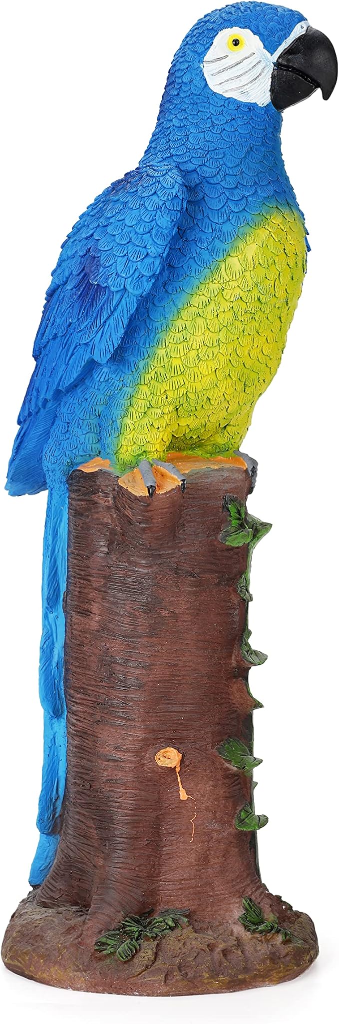 Techko Decorative Blue Parrot Outdoor Garden Statue Waterproof Solar LED Spotlight Tropical Tiki Decor