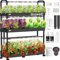 Large Hydroponics Growing System Kit 48 Pods Vertical Hydroponic Garden with 48 Large Buckets 40L Indoor Garden System for Herb Vegetable Fruit with 2 Light Modes Auto Circulating Water System