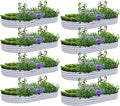 8 Pack 8x4x1FT Galvanized Raised Garden Bed Kit Oval Metal Ground Planter Box Outdoor Bottomless Planter Raised Beds for Vegetables Flowers Herbs Fruits Gray