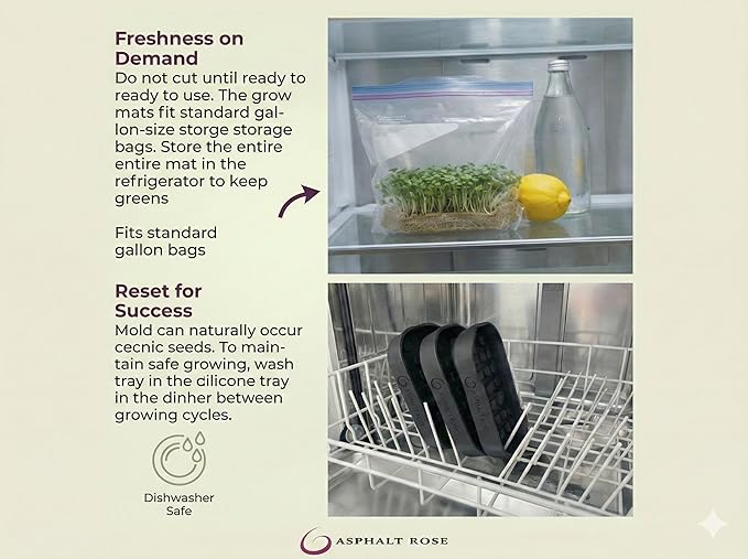 Microgreens Tray &amp Mat Bundle Compatible Grow Lamp 3 Silicone Trays &amp 18 Jute Mats Standalone Microgreens Growing &amp Seed Sprouting Kit (No Lamp No Seeds)