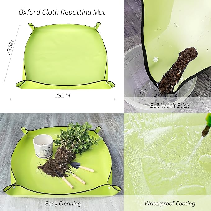 13-Piece Garden Tools Set with Tote Bag &amp Apron Repotting Mat - Stainless Steel Heavy Duty Planting Kit Ergonomic Non-Slip Handles - Gardening Gift for Women Mom Home Gardeners