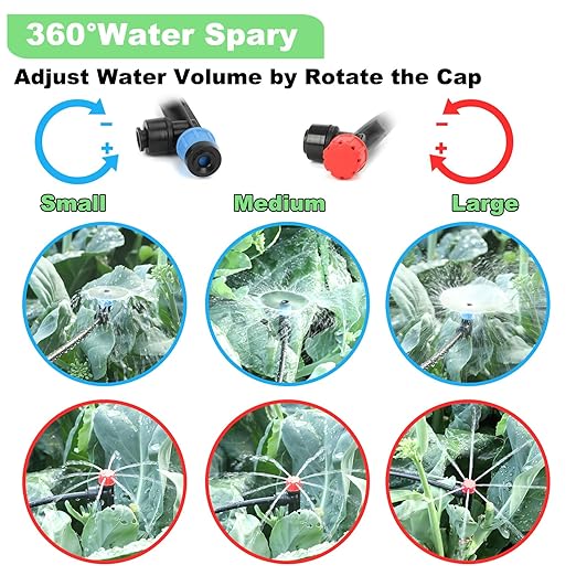 177FT Drip Irrigation Kit – 2026 New Quick-Connect Micro Irrigation System with 46FT 1/2'' Tubing Locking Nozzle Emitters Adjustable Misting Sprayers for Gardens Lawns Raised Beds and Greenhouses