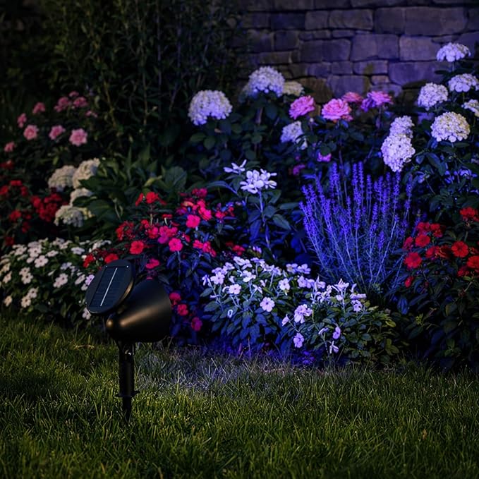 2 Pcs Blue Solar Spotlights Waterproof Led Outdoor Lights With Solar Panel Landscape Lighting For Garden Lawn Patio Yard Decor 6-8H