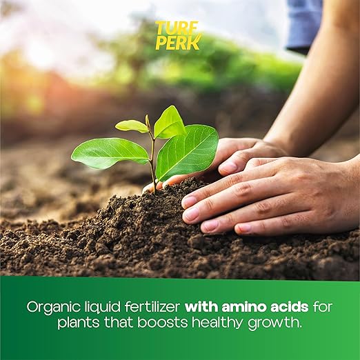 Turf Perk Garden Perk All Natural Liquid Solution – 32 fl oz Hose-End Spray – Concentrate Makes Up to 32 Gallons – Plant &amp Vegetable Nutrient Formula – Lawn &amp Garden Use – Safe for Pets