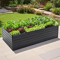 Metal Raised Garden Bed Outdoor Galvanized Raised Large Planter Raised Beds Kit Planting Fruit Flower (8x4x2FT)
