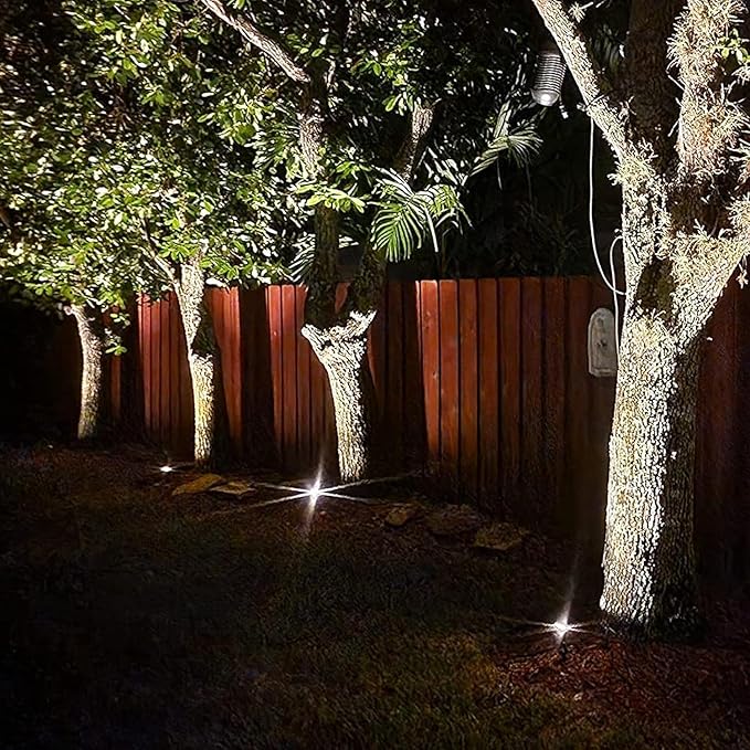 VENUS MANUFACTURING 16 Pack Low Voltage Landscape Flood Light 5 Watt LED Outdoor Landscape Lighting Kits 400 Lumen Black Waterproof Spotlights 12V 2700K Warm White Metal Tree Lights for Garden &amp Y