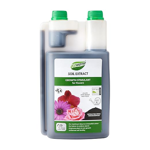 Ecoworm Soil Extract Concentrate for Flowers &amp Ornamentals – Organic Soil Regenerator &amp Microbe-Rich Liquid Fertilizer from Worm Castings | Natural Bloom &amp Root Booster (35 fl oz Makes 53