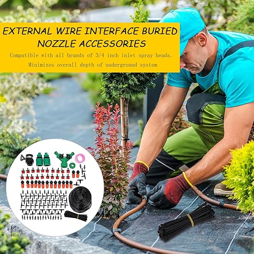 TOYANDONA Automatic Drip Irrigation Kit with Drippers for Home Garden Watering Precise Watering System for Plants Saplings Fruits and Melons Outdoor Sprinkler