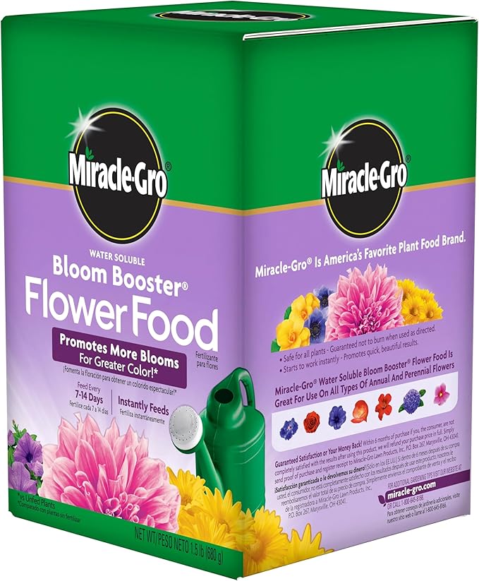 Miracle-GRO Water Soluble Bloom Booster Flower Food for Use on All Annuals and Perennials 1.5 lbs. 2-Pack