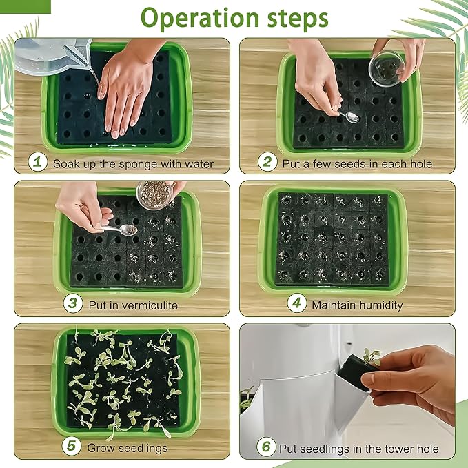 5/7/9-Tier Vertical Hydroponic Growing System - Space Saving Indoor Herb Garden Kit for 20-36 Plants Soilless Aeroponic Tower for Lettuce Basil Strawberries (Green 7-Layer Grower)