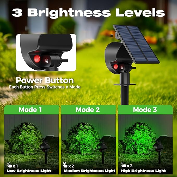 nipify 4 Pack Solar Lights Outdoor Waterproof 53 LED Solar Spot Lights with 3 Modes Landscape Spotlights for Outside Garden Yard Trees