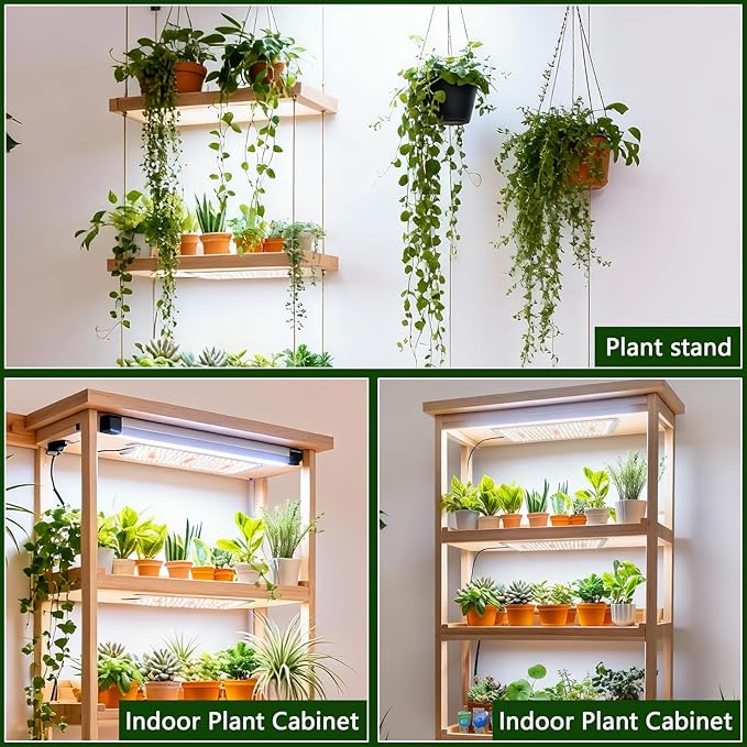 Grow Lights for Indoor Plants Full SpectrumHigh PPFD 768LEDs Plant Lights with 4/8/12/16/20H Timer Flexible Series &amp Parallel Connection for Indoor Growing(4 Pack)