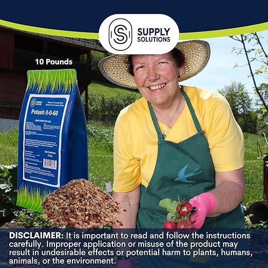 Supply Solutions Muriate of Potash 0-0-60 Fertilizer - High Potassium for Lush Crops Blooms Acidic Plants (10lbs)