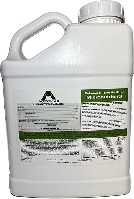 Micronutrients (1 Gallon) by AGROMAX - Liquid Fertilizer (Plant Fertilizer Turf and Lawn Fertilizer All Purpose with Chelated Iron and Seaweed Extract)
