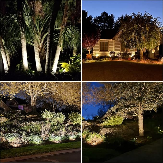 VENUS MANUFACTURING 12PK Outdoor Low Voltage Landscape Lights Kits with 8 Pack Black 0.6 Watt 22 Lumen LED 12V Path Light &amp 4 Pack 5 Watt 400 Lumen Spotlights and for Pathway Sidewalk Light