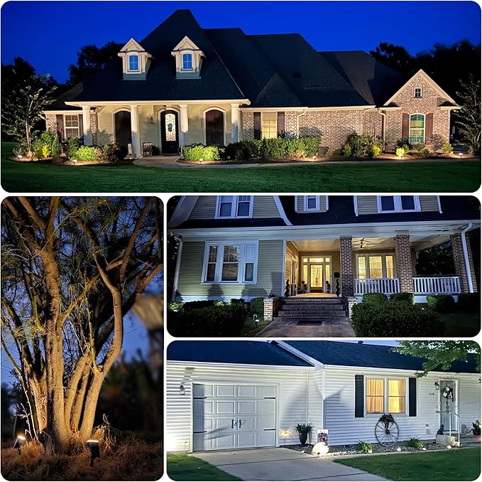 Solar Spot Lights Outdoor 63 LED 3 LightingWaterproof IP65 Modes Spotlights for Outside House Yard Garden Landscape Lights 6 Pack (Natural Light)