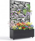 Galvanized Metal Planter Box with Trellis 47X16X71 Raised Garden Bed (with/Without Wheels) Privacy Screen for Climbing Plants Veggies &amp Vines Patio Planter with Drainage Holes 16 Deep