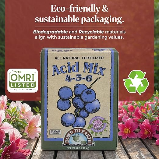 Down To Earth Citrus Mix 6-3-3 &amp Acid Mix 4-3-6 Fertilizer Bundle | Organic Plant Food for Citrus Blueberries &amp Acid-Loving Plant | Nutrient-Rich Soil Amendment for Garden &amp Potted Plants