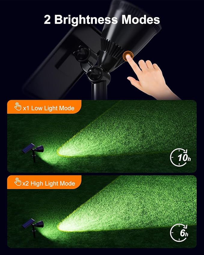4 Pack Solar Powered Spotlights Outdoor Waterproof for Tree Flag House Ground Landscape Bright Sunset Spot Lights for Outside Yard Garden Lawn Driveway with Adjustable Lamp &amp Panel Cool Whi