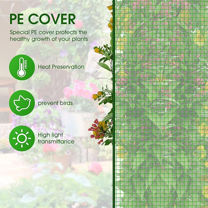 Onelike 64'' x 16'' x 55.5'' Plastic Raised Garden Bed with Greenhouse Cover and Trellis Vertical Tomato Planters for Climbing Plants Self Watering System Tomatoes Cage for PatioBlackLarge