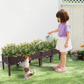 60x15x15 Raised Garden Beds Outdoor PP Elevated Planter Garden Boxes Outdoor Raised Flower Beds for Gardening Brown