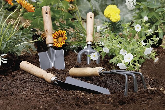 Garden Tool Kits Balcony Gardening Tools Set 4 Piece Garden Tool Set - Consists of: 1 x Potting Shovel 1 x Transplanter 1 x Flower Rake 1 x Fork