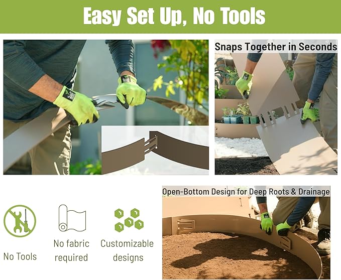 Dirt Locker Harvest Locker™ – Modular Stackable Raised Garden Bed Water-efficient Keyhole Planter &amp Compost‑Ready Harvest System