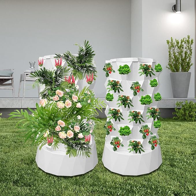 Hydroponic Tower 6 Layer 48 Pod | Vertical Hydroponic Garden Tower | Hydroponics Growing System Towers | Indoor Vertical Farming Towers Kit | Suitable For Fruits And Vegetables (No Seedlings Included)