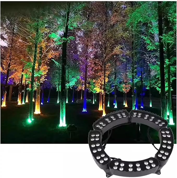 Tree Hugging Lights AC220V LED Ring Tree Spotlights IP65 Waterproof Outdoor Lighting Garden Courtyard Colored Landscape Lamp(B-Red1PCS(12W))