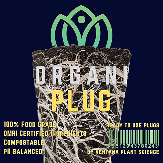 VPS OrganiPlug Hydroponic Seed Starter Plugs 100 Pack Rapid Root Planting Pods for Seedling Clone Cutting Promotes Plant Flower Vegetable Growth w/Organic Soil Ingredients Fits Standard Tray