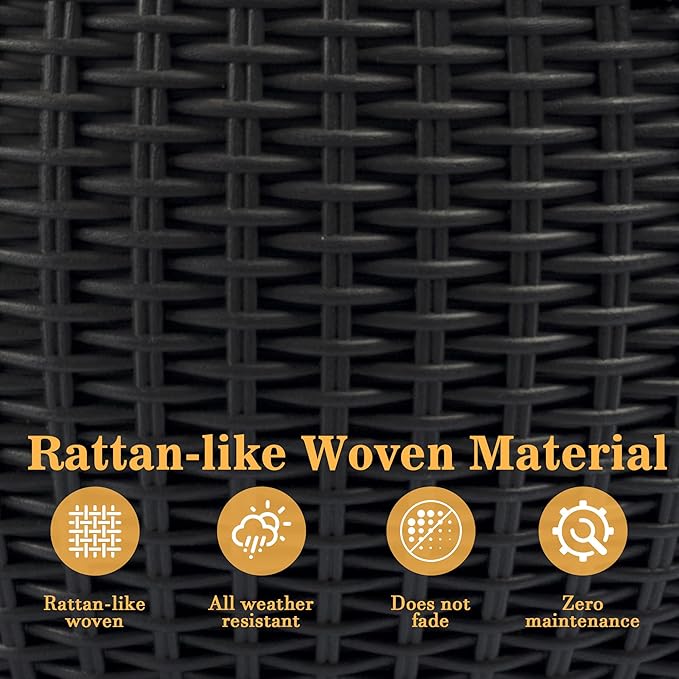 13.4 inch Self Watering Hanging Rattan Planter Large Capacity Root Rot Resistant Water Storage with Water Level Indicator Dual Use for Indoor Balcony Decoration (Pack of 2 Black)