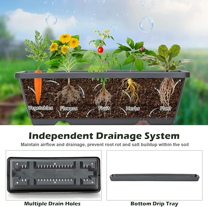 COSTWAY Vertical Raised Garden Bed 5 Tier Planter Box with Drainage Holes for Vegetables Grass Flowers Freestanding Garden Planter Indoor Outdoor Patio Balcony Greenhouse
