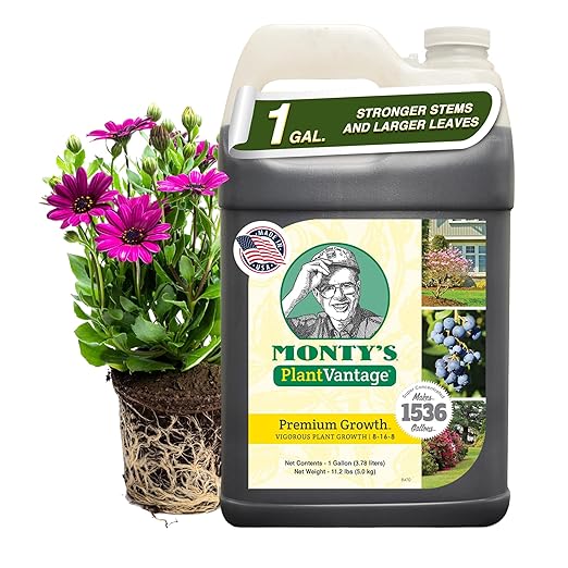 PlantVantage Premium Growth Liquid Plant Food - Liquid Fertilizer for Stronger Stems &amp Larger Leaves NPK Fertilizer (8-16-8) with Zinc &amp Iron Foliar Spray for Trees Shrubs &amp Flower Boos