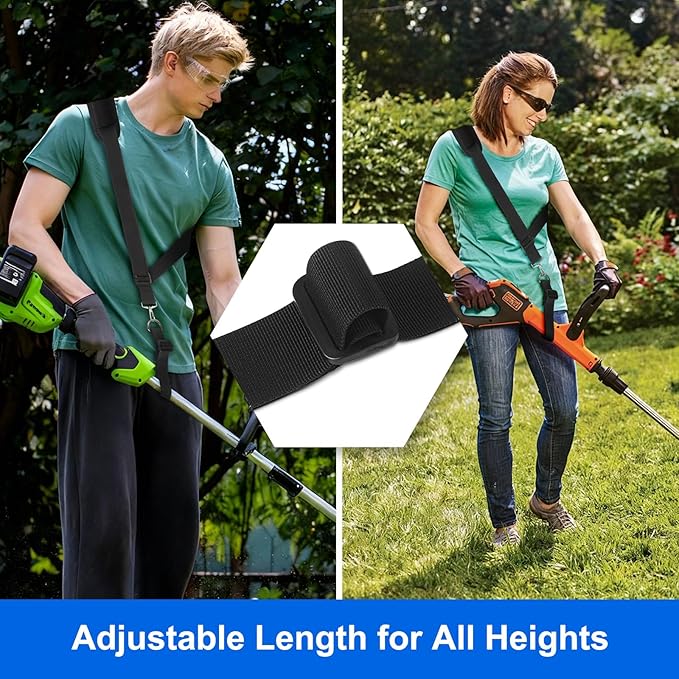 Garden Tools Set 8 Piece Gardening Tools Set with Non Slip Ergonomic Handle+ Trimmer Shoulder Strap for Weed Adjustable Shoulder Straps Pads