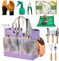 Garden Tool Set 10 PCS Gardening Essentials Stainless Steel Garden Hand Tools with Tote Bag Well-Designed Gardening Supplies Kit Gifts for Women Men Gardeners