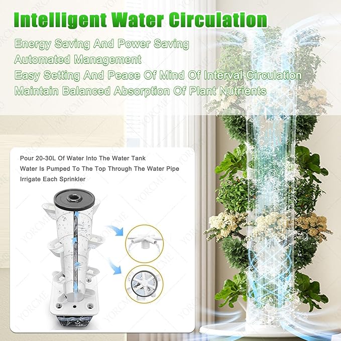 Stackable Plant Tower Hydroponic Growing Systems for Indoor Herbs Fruits and Vegetables Hydro Culture Tower Garden with Hydrating Pump Controller C(36Pots)