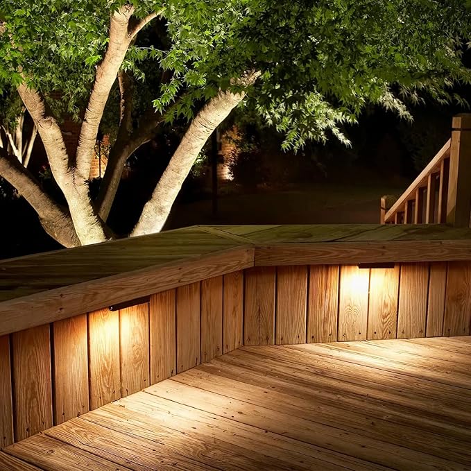mirrea 7 Outdoor Hardscape Lighting Low Voltage Retaining Wall Lights Step Lights 12V 2W LED 2700K Warm White Pack of 8