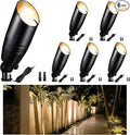 Black LED Outdoor Spotlights Durable Low Voltage Landscape Lighting Aluminum Waterproof Uplights for House Garden Lawn Without MR16 Bulb 6 Pack