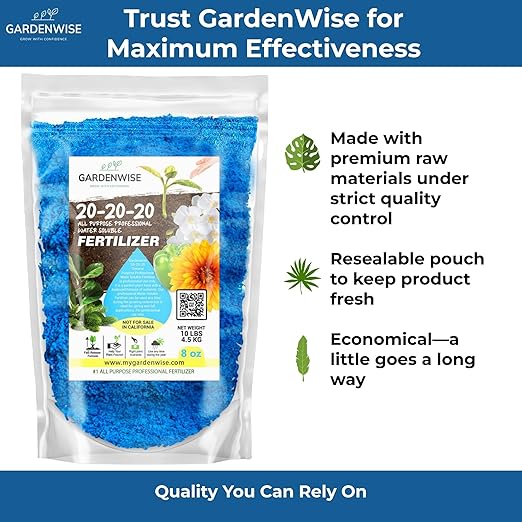 20-20-20 Water-Soluble Fertilizer – Powder for Liquid Plant Food for Indoor &amp Outdoor Plants Orchids Vegetables Lawns Flowers – 20 20 20 Fertilizer 1 Quart (2 lbs)