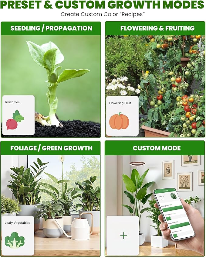 yadoker Plant Grow Light Smart Plant Light Compatible with AlexaGoogle for Indoor PlantsHeight AdjustableCustomized Light BrightnesssMultiple Timers