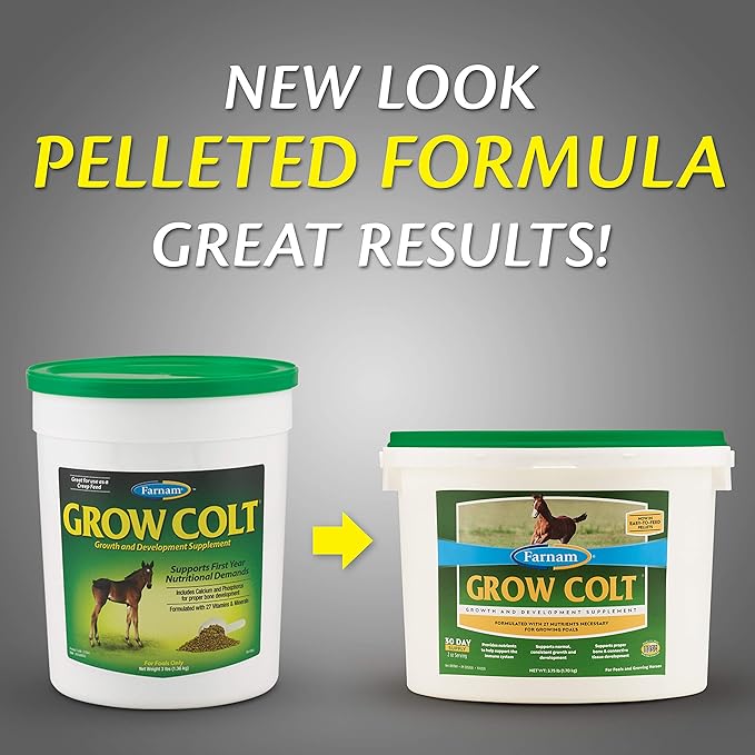 Farnam Grow Colt Supplement for Growth &amp Development Supports Normal consistent Growth in First Years of foal's Life 3.75 lbs. 30 Day Supply