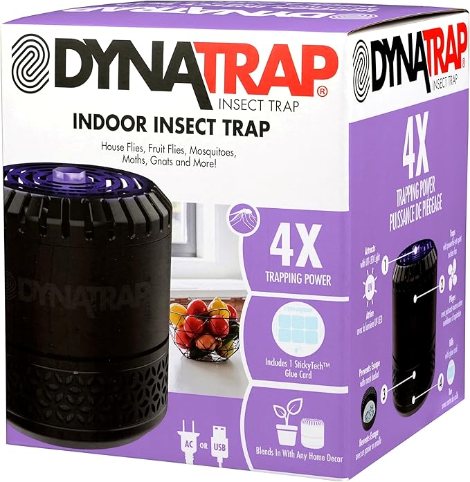 DynaTrap DT152 Indoor Insect Trap and Killer – Catches and Kills Gnats Flies Moths &amp Other Flying Insects