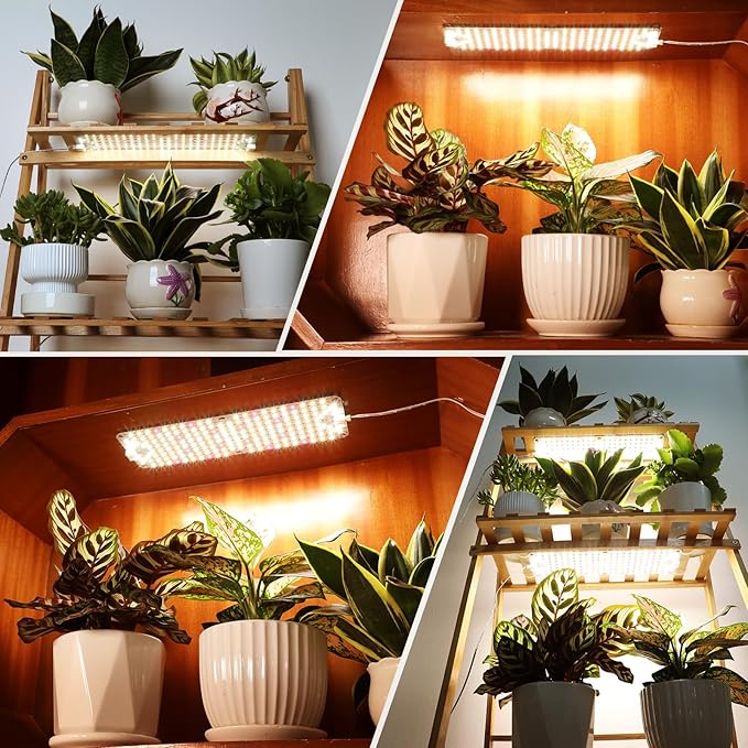 4-Pack Panel Grow Lights for Indoor Plants FECiDA 2026 LED Plant Grow Light for Under Cabinet Plants Full Spectrum Growing Lamp with 48121620 Hr Timer Free Linking